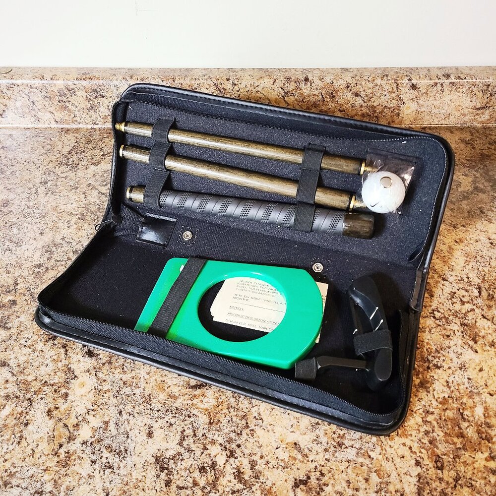 Vintage O'Doul's Travel Golf Putter Set, Complete 6 Piece Set With Vinyl Case